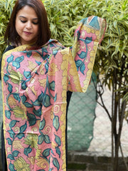 Handpainted Kalamkari Dupatta in Tussar Silk