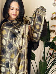 Kashish Gharchola Dupatta with Ajrakh Handblock Print and Zari Pallu in Modal Silk