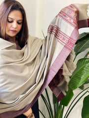 Grey Woven Kullu Woollen Shawl