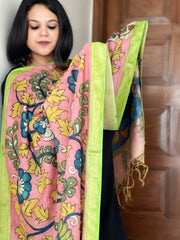 Handpainted Kalamkari Dupatta in Chanderi Silk