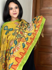 Handpainted Kalamkari Dupatta in Chanderi Silk