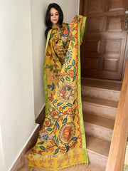 Handpainted Kalamkari Dupatta in Chanderi Silk