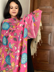 Handpainted Kalamkari Dupatta in Chennuri Silk