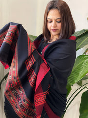 Black Woven Kullu Woollen Shawl