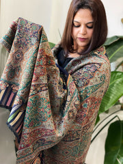 Navy Woven Kaani Jaal Pashmina Stole