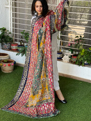 Pure Silk Dupatta with Beads, Sequin, Real Mirror Pasting Handwork