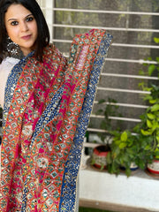 Pure Silk Dupatta with Beads, Sequin, Real Mirror Pasting Handwork