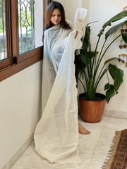 Off-White Cotton Dupatta with Embroidery