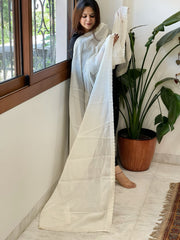 Off-White Cotton Dupatta with Embroidery