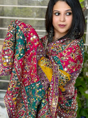 Pure Silk Dupatta with Beads, Sequin, Real Mirror Pasting Handwork