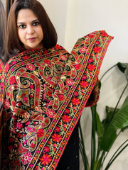 Black Kashmiri Aari Embroidery dupatta in Georgette