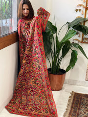 Wine Kashmiri Aari Embroidery dupatta in Georgette
