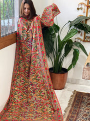 Brownish Grey Kashmiri Aari Embroidery dupatta in Georgette
