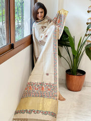 Handpainted Madhubani Dupatta in Pure Chanderi Silk