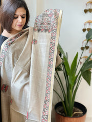 Handpainted Madhubani Dupatta in Pure Chanderi Silk