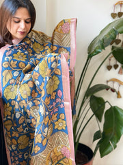 Handpainted Kalamkari Dupatta in Chanderi Silk