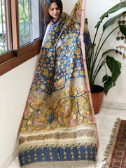 Handpainted Kalamkari Dupatta in Chanderi Silk