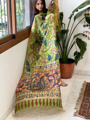 Handpainted Kalamkari Dupatta in Chanderi Silk