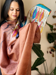 Handpainted Dupatta in Tussar Silk