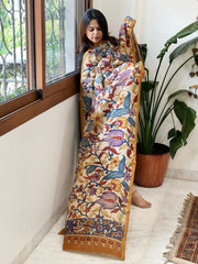 Handpainted Kalamkari Dupatta in Chanderi Silk