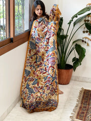 Handpainted Kalamkari Dupatta in Chanderi Silk