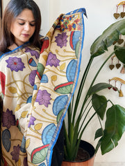 Handpainted Kalamkari Dupatta in Chanderi Silk