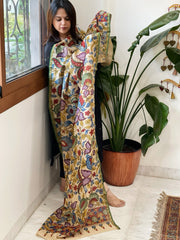 Handpainted Kalamkari Dupatta in Chanderi Silk
