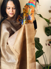 Handpainted Dupatta in Tussar Silk
