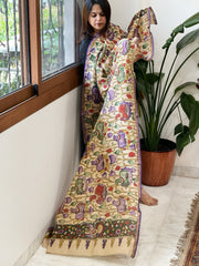 Handpainted Kalamkari Dupatta in Chanderi Silk