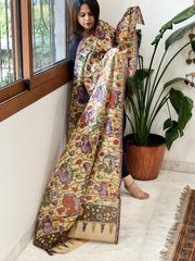Handpainted Kalamkari Dupatta in Chanderi Silk