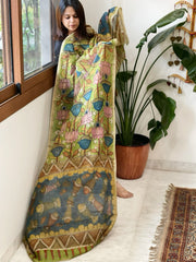 Handpainted Kalamkari Dupatta in Chanderi Silk