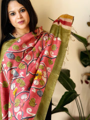 Handpainted Dupatta in Tussar Silk