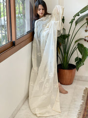Off-White Cotton Dupatta with Embroidery