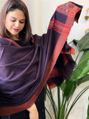 Cola Brown Woven Kullu Woollen Shawl