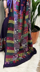 Purple Handmade Lambani Saree in Bangalore Silk