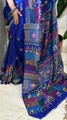 Blue Handmade Lambani Saree in Bangalore Silk