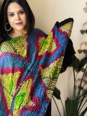 Handmade Shibori Tie Dye Dupatta in Gajji Silk