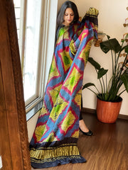 Handmade Shibori Tie Dye Dupatta in Gajji Silk