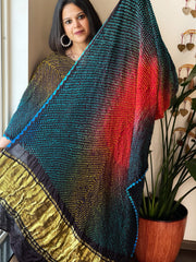Black Rai Bandhej Saree in Pure Gajji Silk
