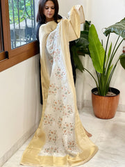 Tissue Chanderi Dupatta with Thread and Sequin Embroidery