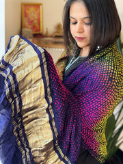 Rai Bandhej Dupatta in Pure Gajji Silk