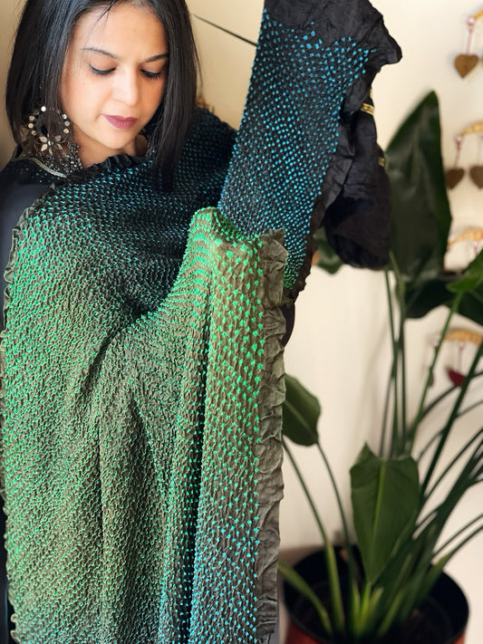 Rai Bandhej Dupatta in Pure Gajji Silk