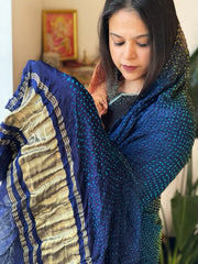 Rai Bandhej Dupatta in Pure Gajji Silk