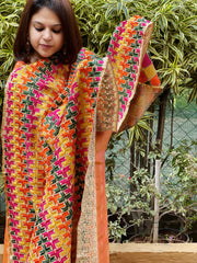 Handmade Phulkari Dupatta in Cotton