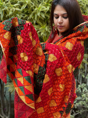 Handmade Phulkari Dupatta in Cotton
