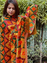 Handmade Phulkari Dupatta in Cotton