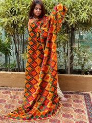 Handmade Phulkari Dupatta in Cotton