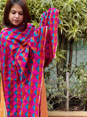 Handmade Phulkari Dupatta in Cotton
