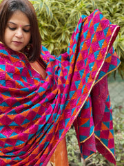 Handmade Phulkari Dupatta in Cotton