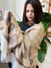 Toosh Woven Pashmina Zari Shawl with Kaani Pallu